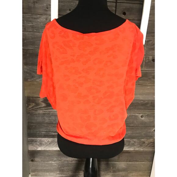 Bozzolo orange animal cheetah leopard print crop top women's size small - Picture 3 of 4